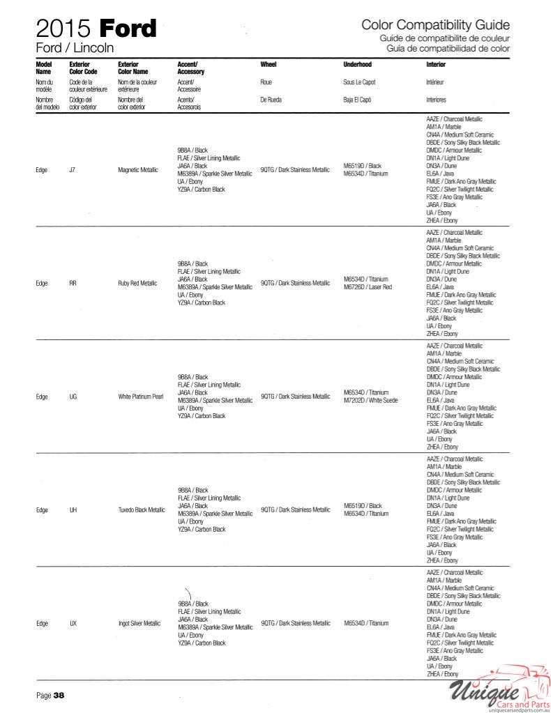 2015 Ford Paint Charts Sherwin-Williams 11